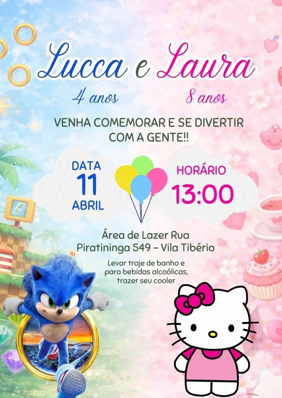 Convite de aniversário  - Foto 2