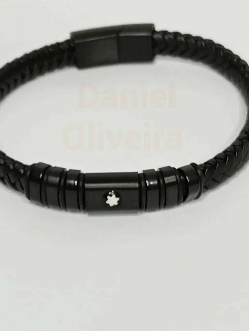 Pulseira de couro Montblanc Preto  - Foto 5