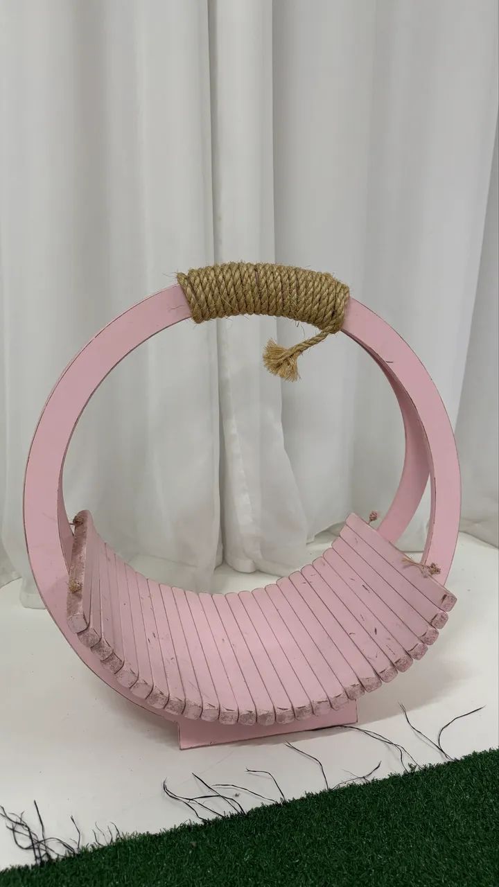 Cama circular redonda newborn rosa - Foto 3