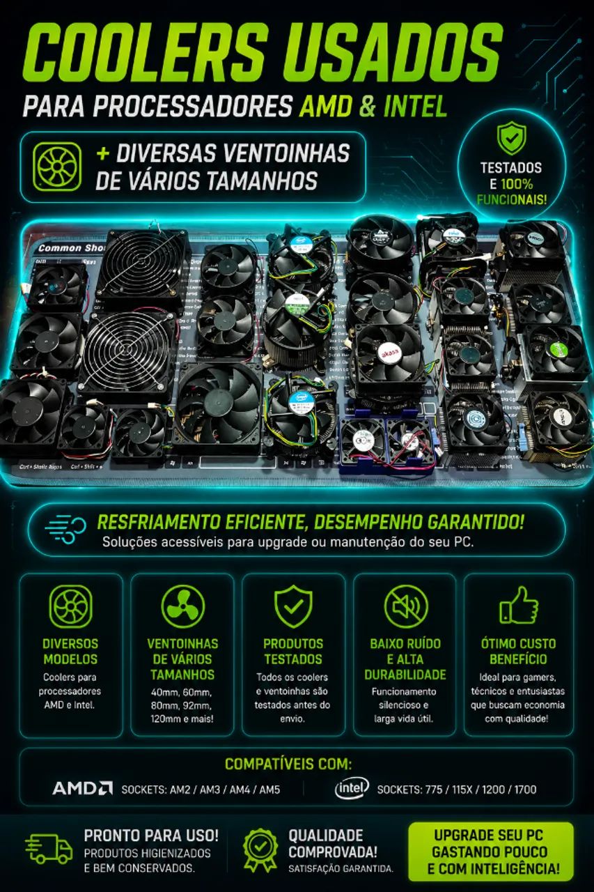 Coolers para Processadores & Ventoinhas