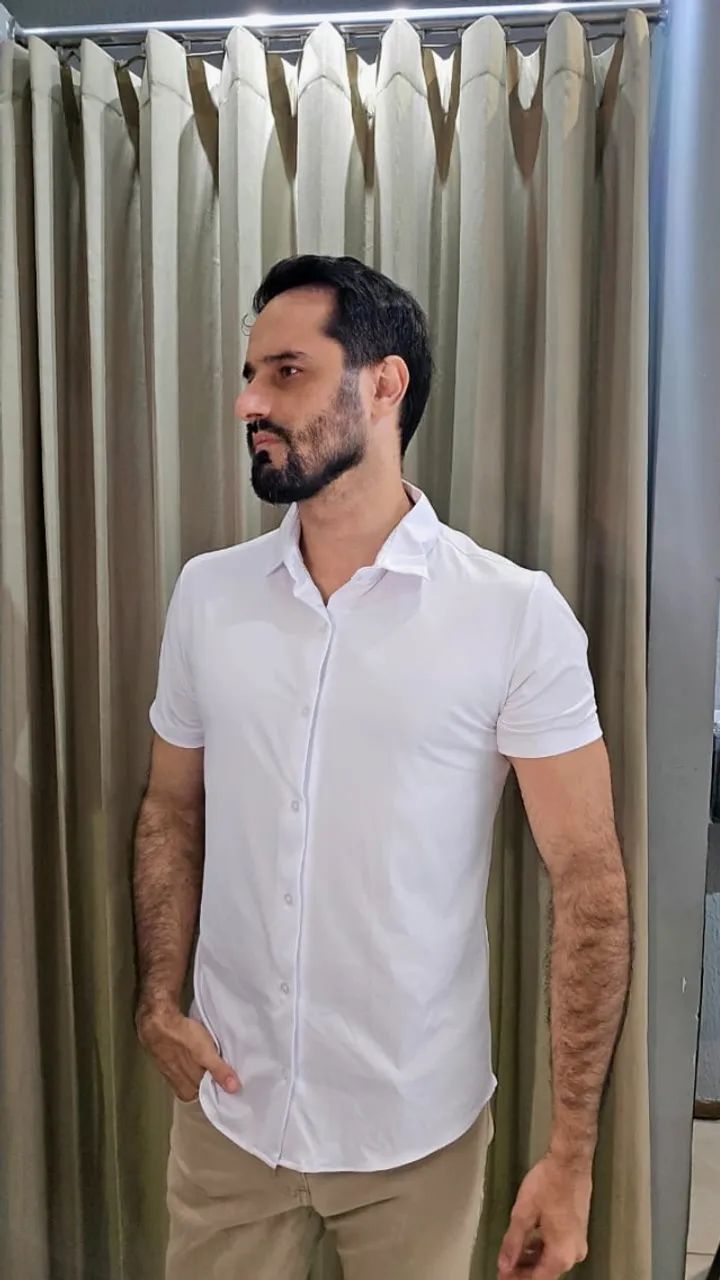 Camisa Tecnológica Manca Curta - NÃO PRECISA PASSAR - Foto 2