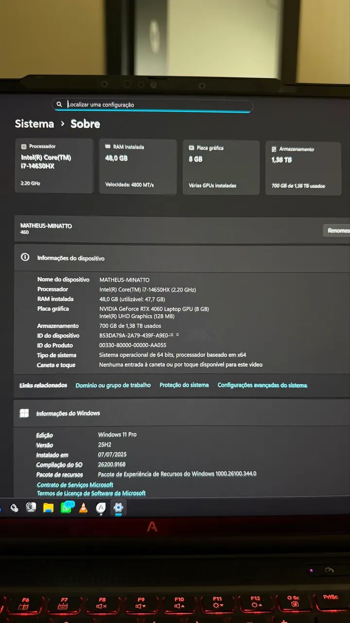 Notebook Avell Storm 460 ? RTX 4060 | i7-14650HX | 48 GB RAM - Foto 5