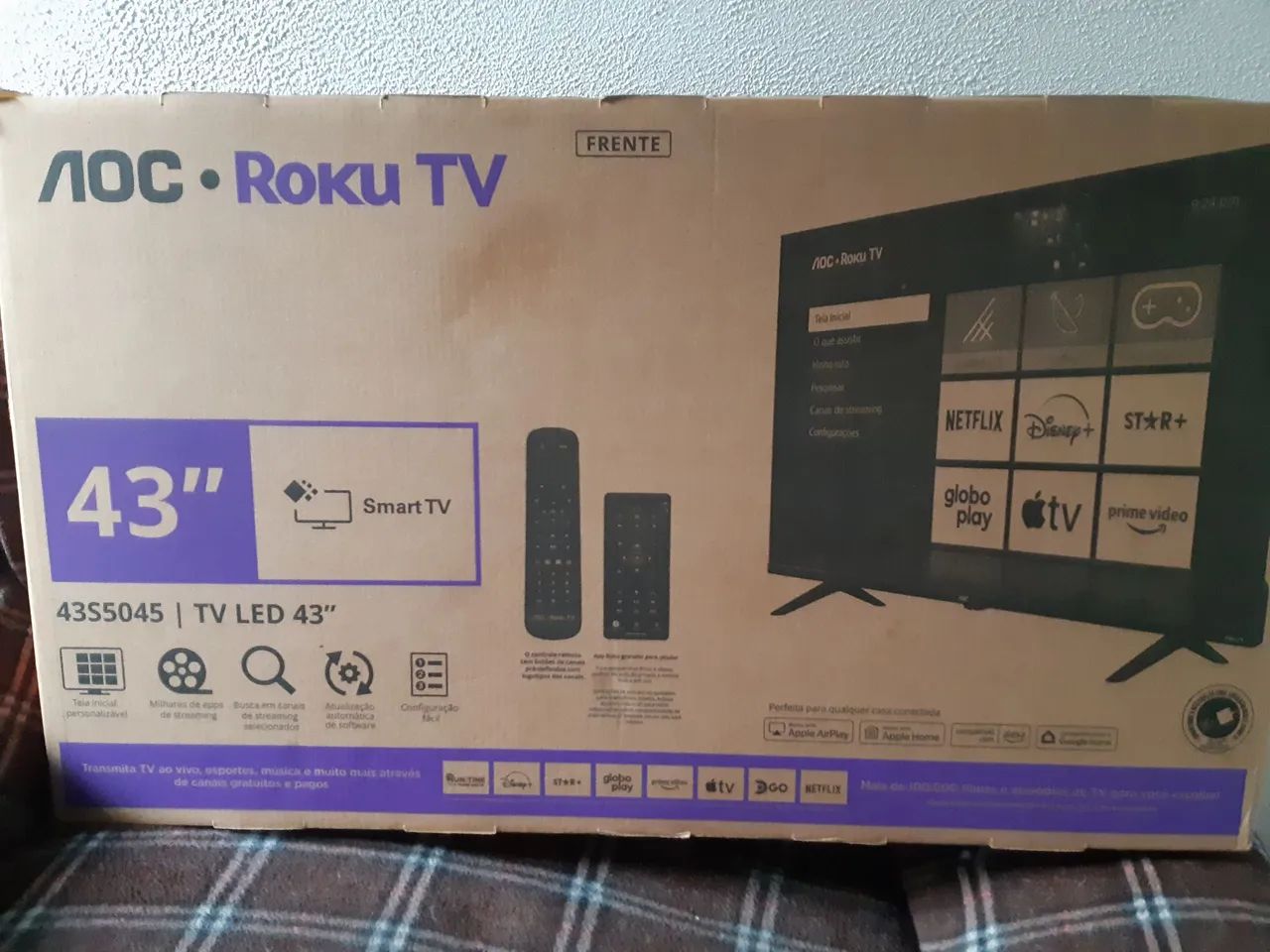 TV LED 43" POL SMART AOC NA  CAIXA 