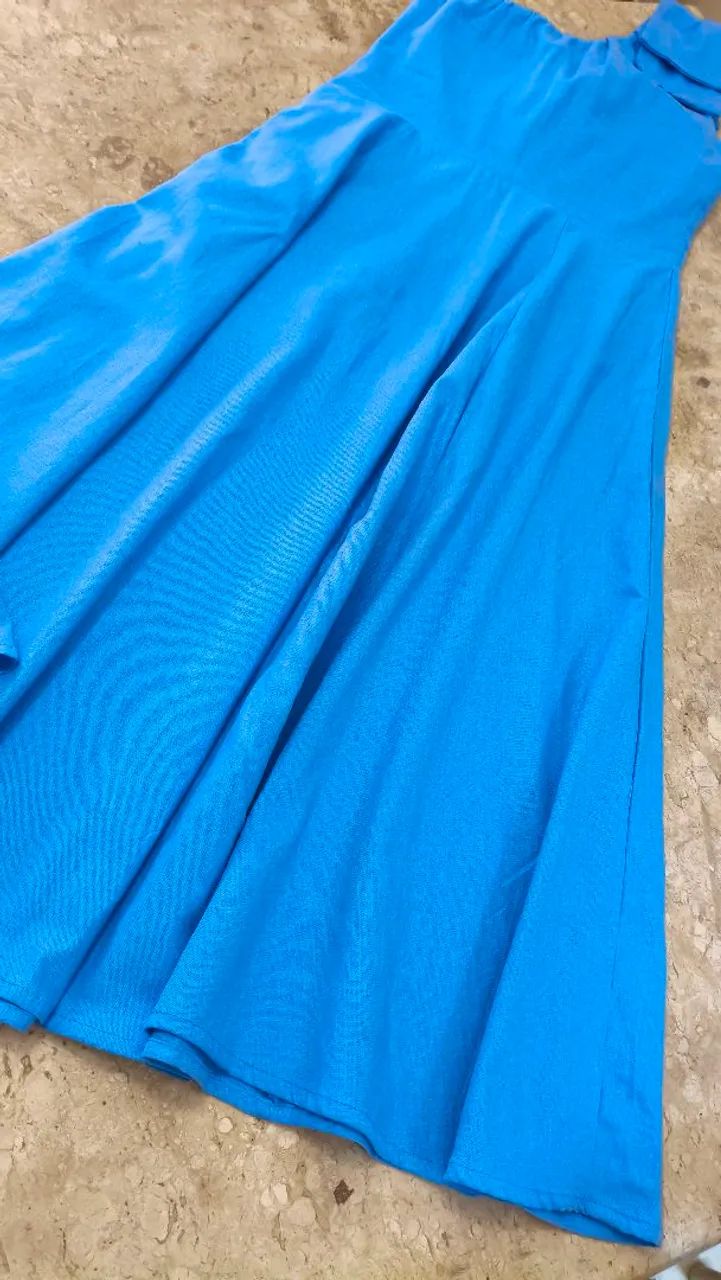 IDEA vestido linho M azul - Foto 4