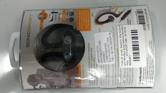 Fone de ouvido Esportivo **Auricular com Microfone Audio-Technica SonicSport Preto - Foto 4
