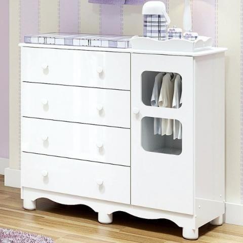 Frete Grátis* Quarto de Bebê Armário, Cômoda e Berço - Uli *NOVO - Foto 4