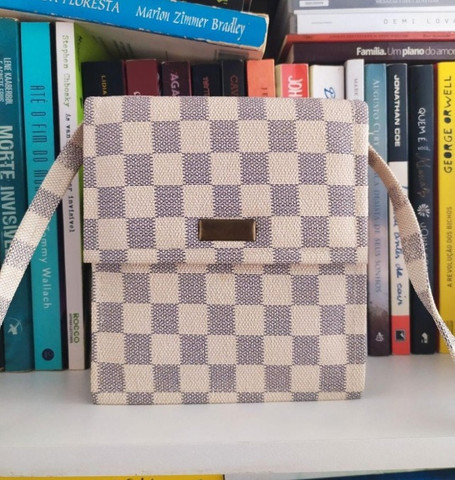 Bolsa de ombro quadriculada