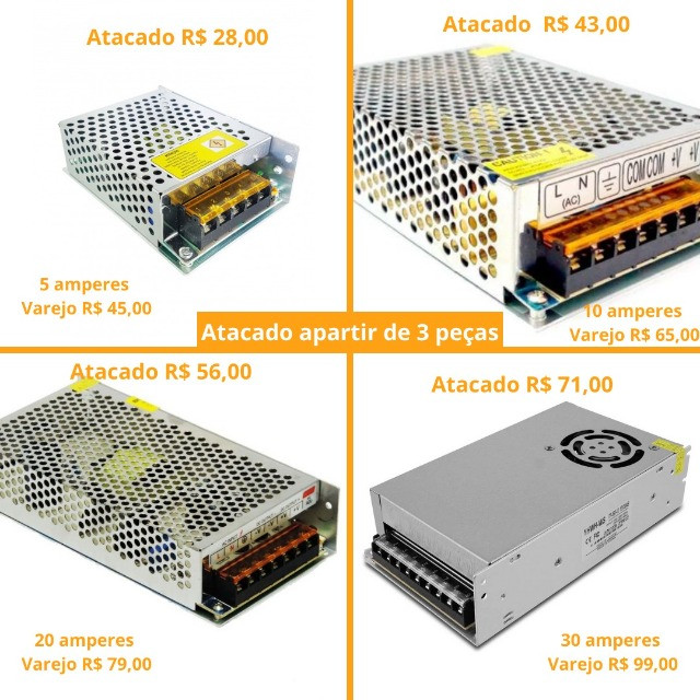 Fonte chaveada 12V 50 Amp (Honestidade e Qualidade Distribuidora JK Eletrônicos) - Foto 3