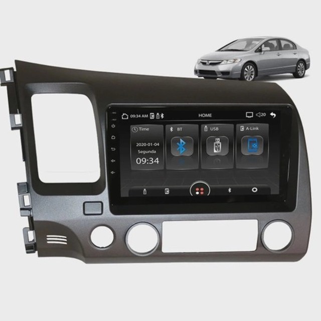 5676 - Central Multimidia Mp5 9 Polegadas + Moldura New Civic 2007 a 2011