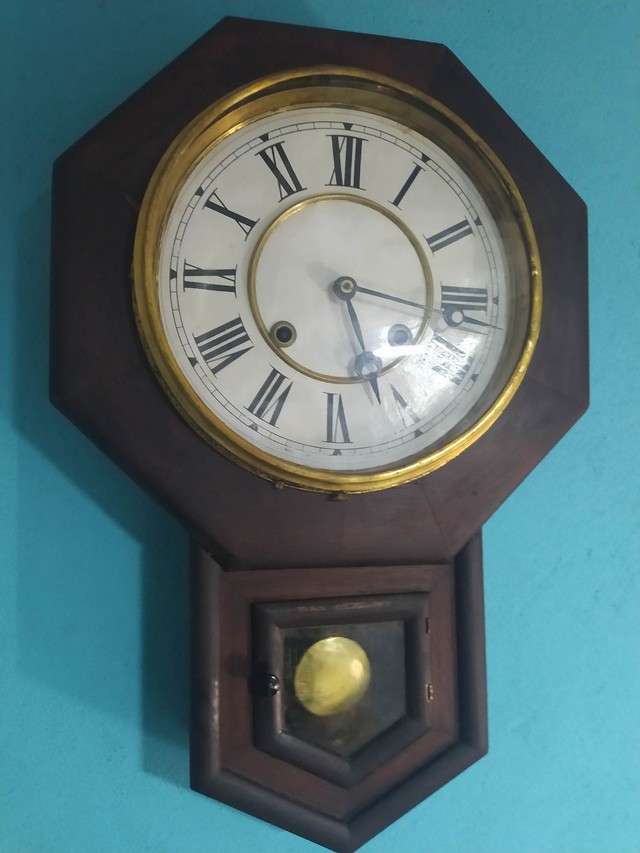 Relógio de parede antigo , 1890 da conceituada marca americana Waterbury - Foto 5