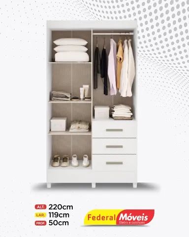 Guarda Roupa 2 Portas de Correr 6 Gavetas Espelho Direto da Fabrica Promoção - Foto 2