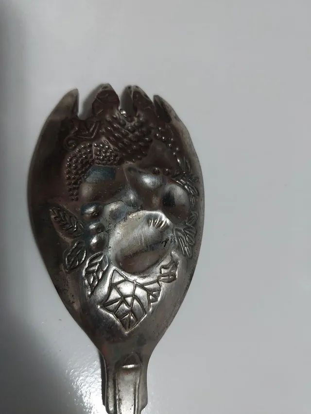 Garfo de servir prata inglês (aprox. 25 cm) - Objetos de decoração -  Guaratiba, Rio de Janeiro 1245744803