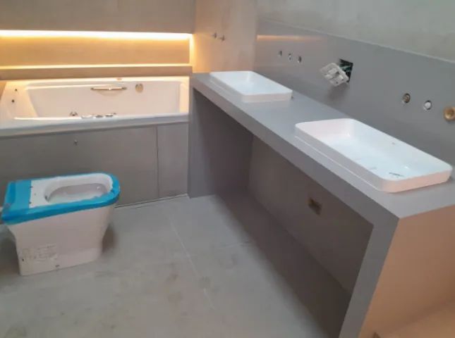 Lavatório / Revestimento de Hidromassagem - Quartzo Cinza Claro - Foto 2