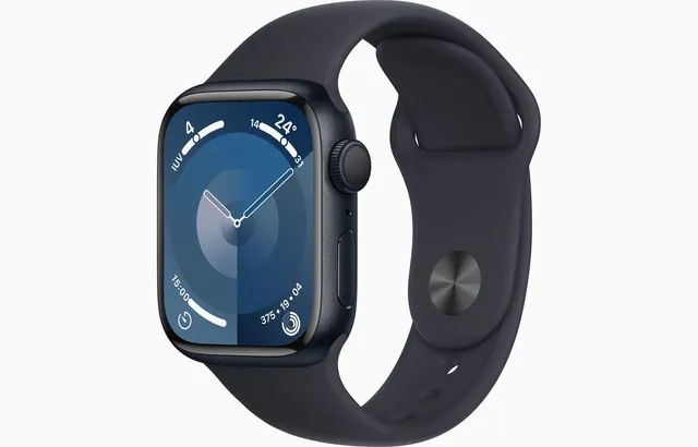 Apple Watch Series 9 GPS, caixa Meia Noite de alumínio, 45mm (novo, lacrado)