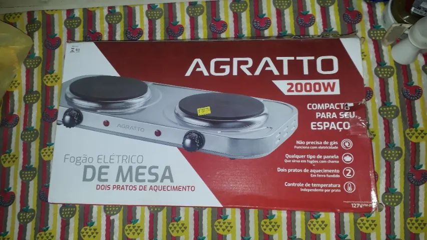Fogão elétrico 2 bocas na caixa