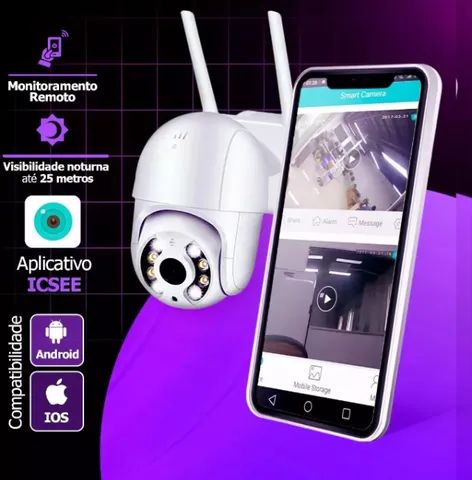 Câmera IP Wifi com PTZ, Monitore , Ouça, Fale e Movimente a Câmera 360º - Foto 3
