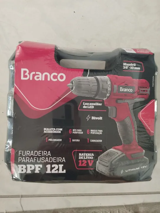 Furadeira Parafusadeira BPF 12L Branco Bivolt 12V