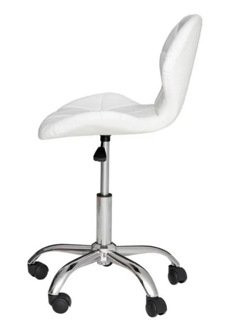 Cadeira Giratória Slim Office Branca - Cadeira para Salão - Cadeira para Penteadeira - Foto 3
