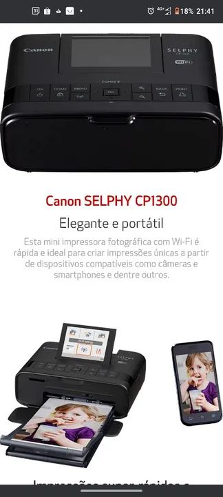 Impressora Fotográfica Canon Selphy CP1300 - Foto 2