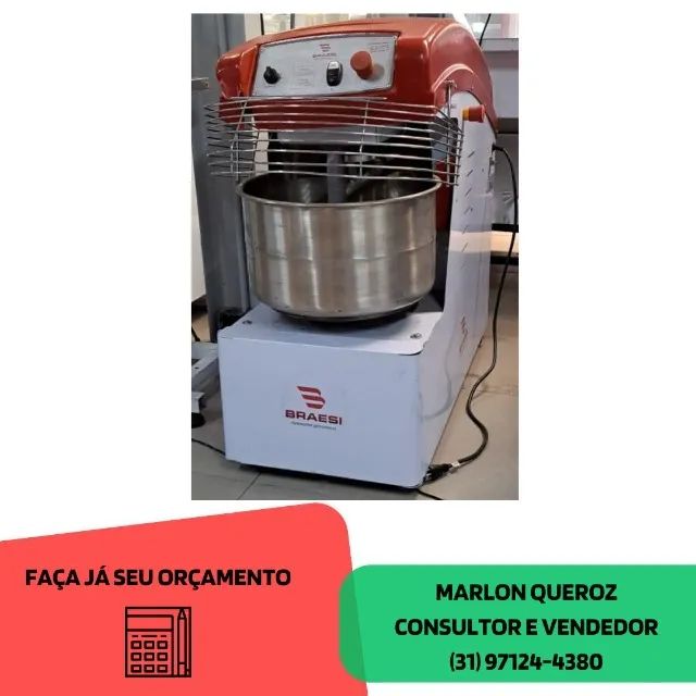 Amassadeira Espiral Nova Padaria/Confeitaria