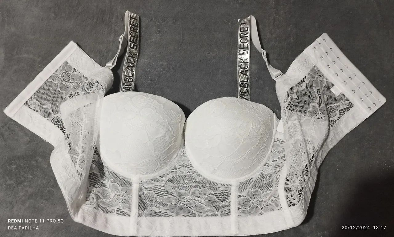 Corset Top op renda branco com bojo - Vicblack - Foto 3