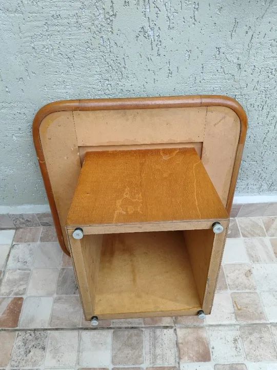 Mesa de Canto Quadrada com Tampo de Madeira Conservada - Foto 5