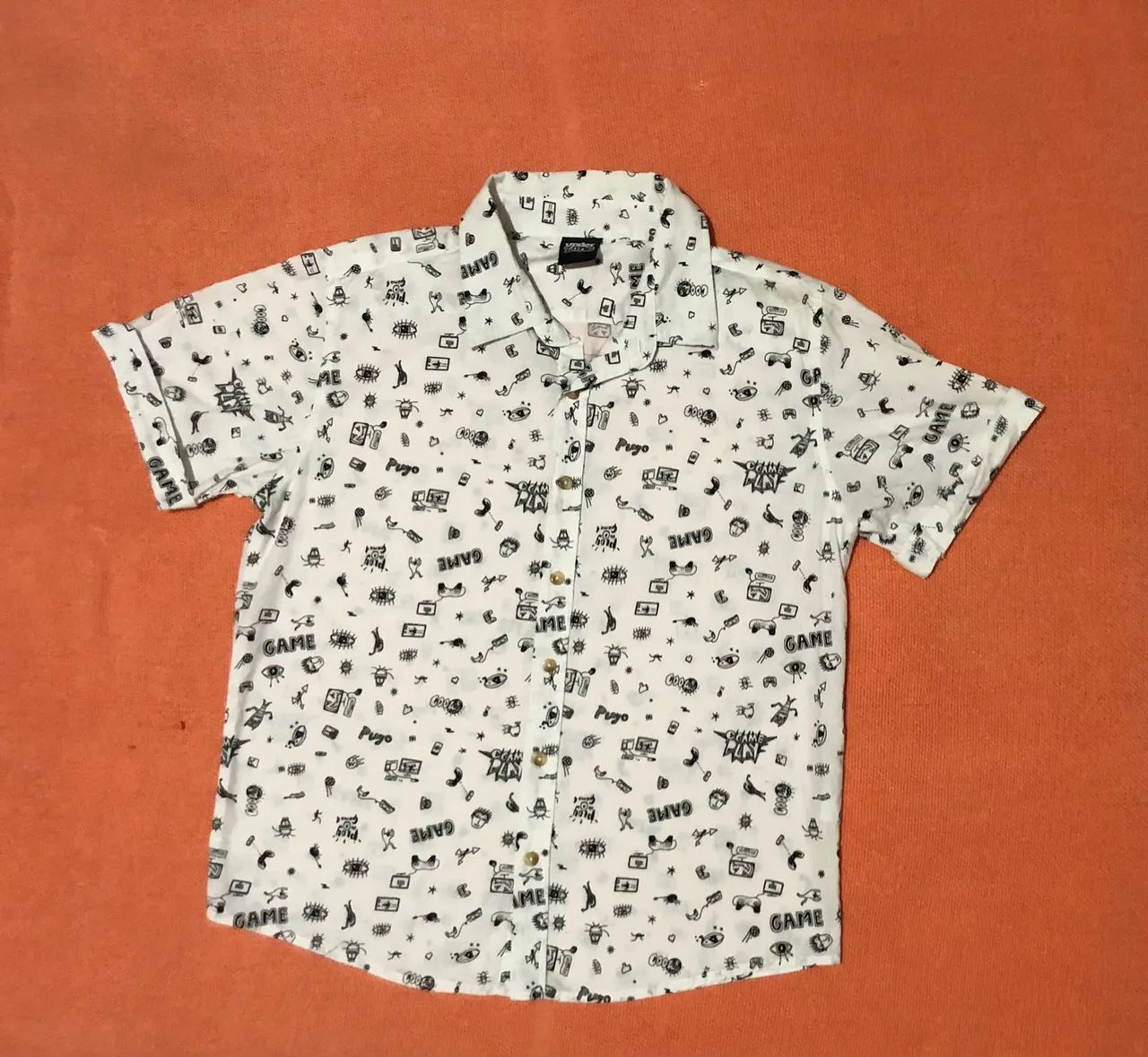 Camisa branca estampada Leader 