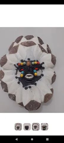 máscara decorativa indígena de madeira tamanho 25 cm de altura
