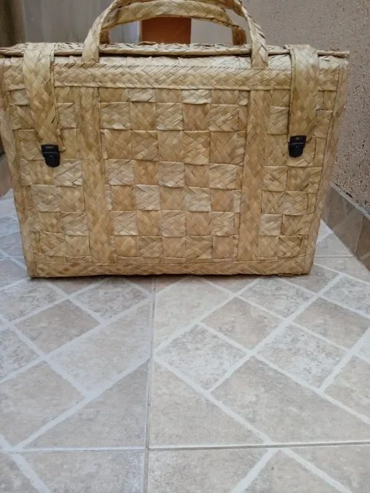 Bolsa para piquenique de palha