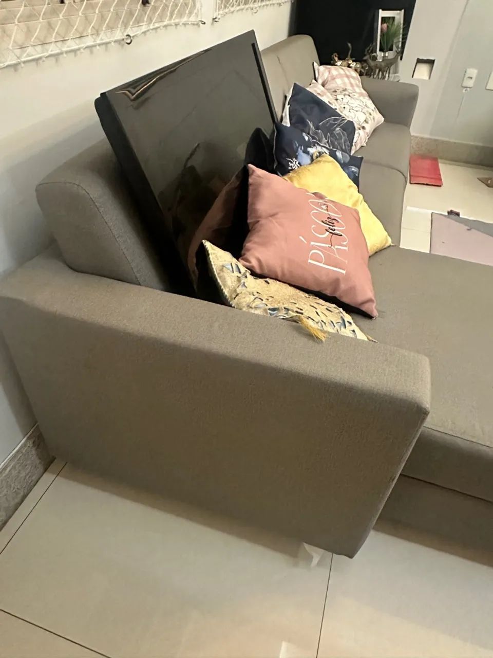 Sofá Chaise Acquablock Carbo Cinza De Alta Qualidade - Foto 6