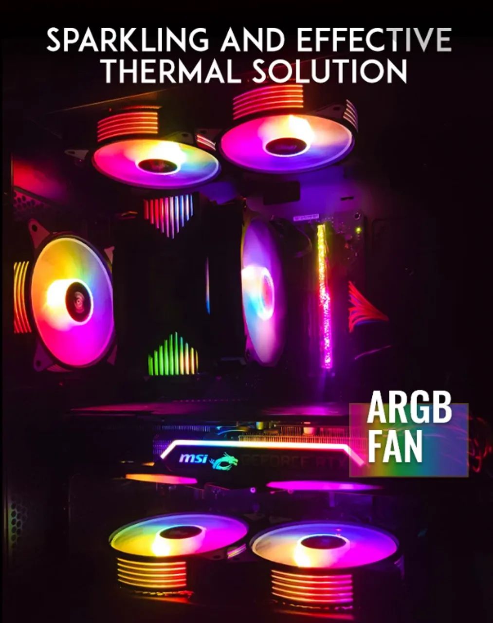 Kit 5 fans RGB Aigo AR12 + Controladora + Controle Remoto *Frete Grátis - Foto 6