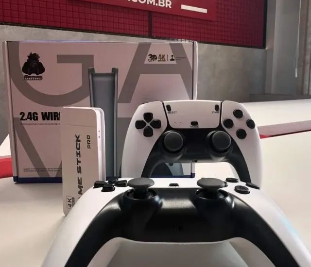 Console PS1 Retro M15 Portatil 4K Novo 20Mil Jogos Controles Sem Fio Fliperama