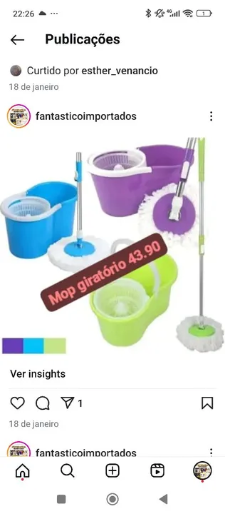 Mop Giratório 43.90 - Limpeza Fácil e Eficaz!