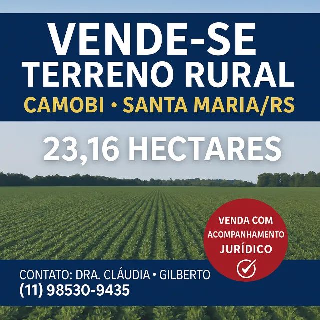 Terreno rural com vocação agrícola - 23ha em Santa Maria