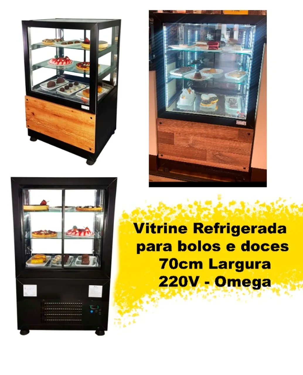 Vitrine Refrigerada para bolos e doces