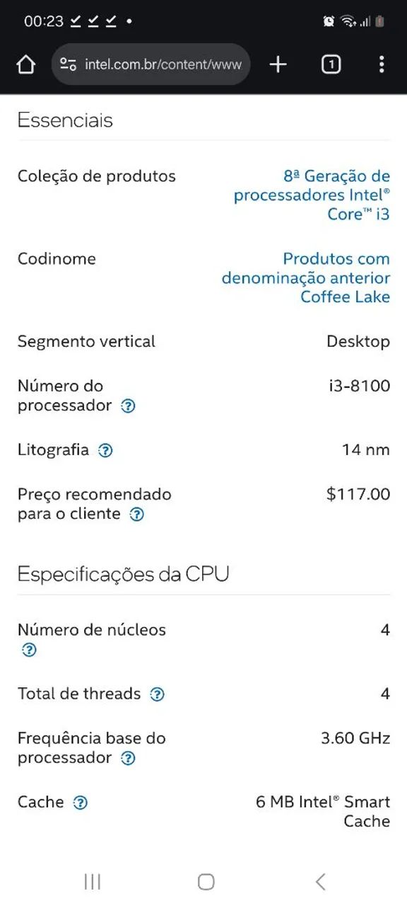 Proessador Intel Core i3 8100 com Intel Graphics 630 UHD - Foto 4