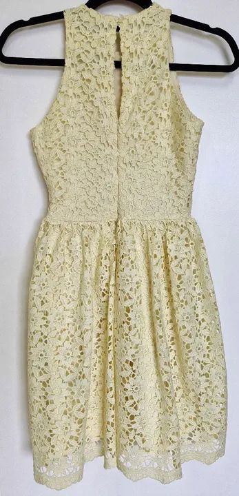 Vestido Zara  renda guipir amarelo - Foto 5