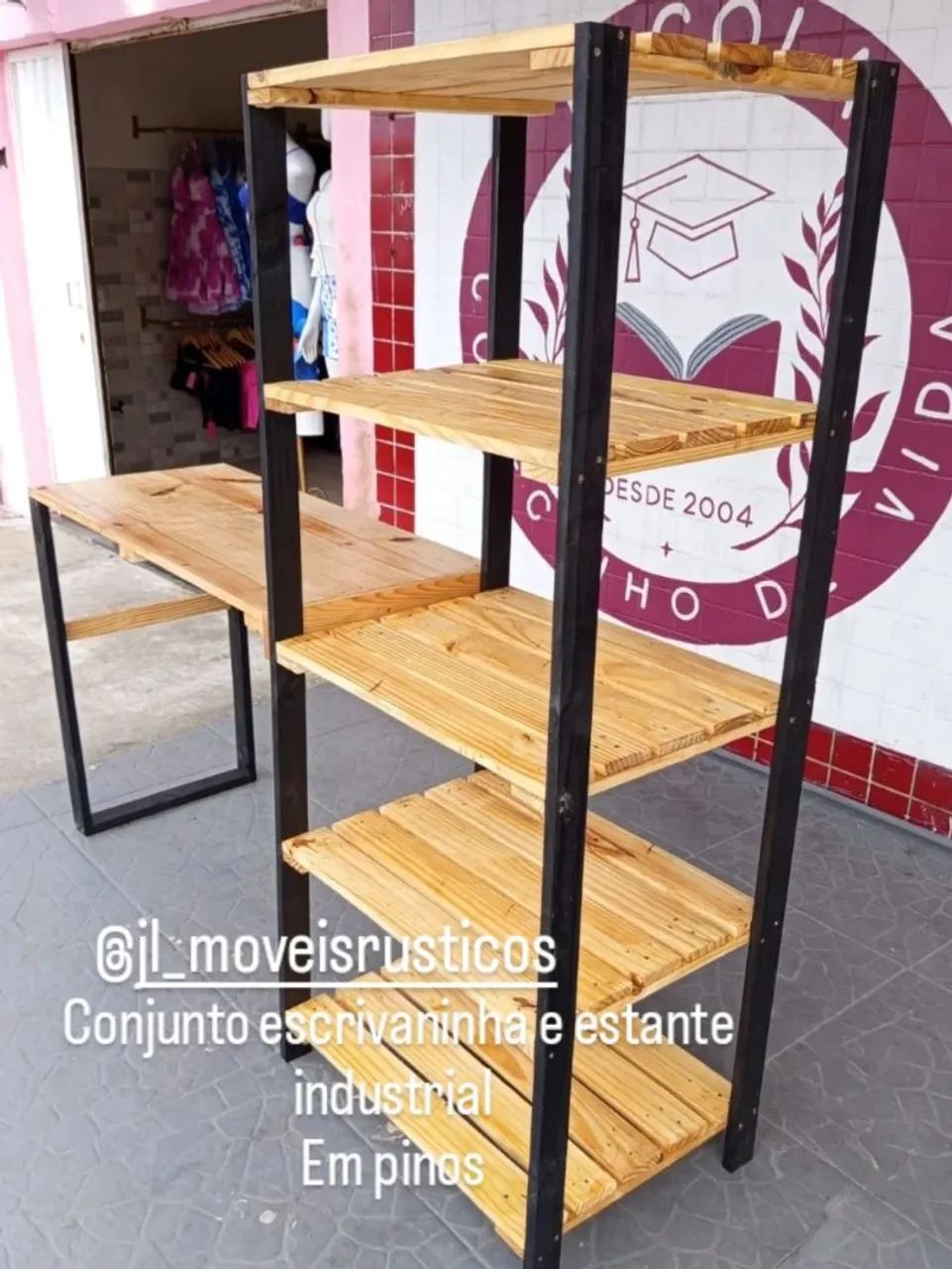 Selling Industrial Desk and Bookshelf Set