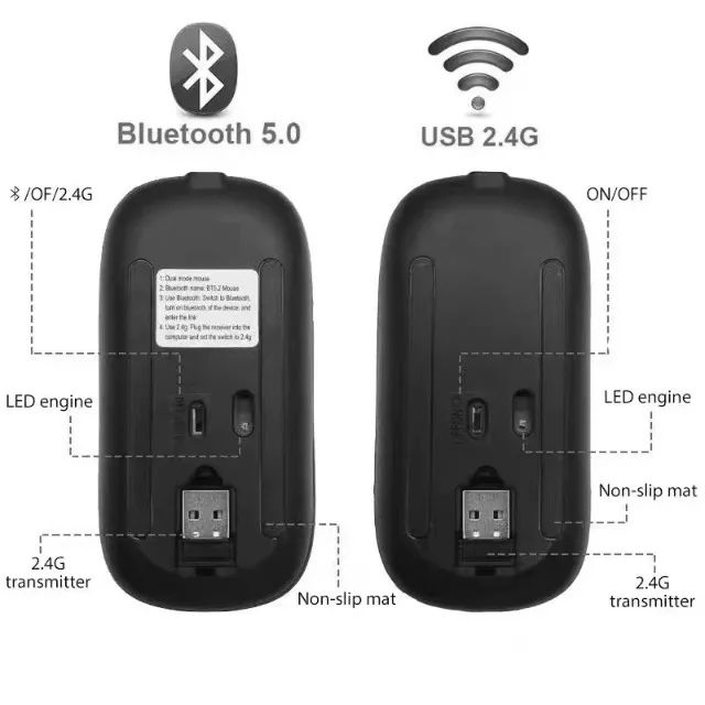 Mouse Sem Fio Óptico Ultrafino Slim USB para PC Computador Notebook - Foto 4