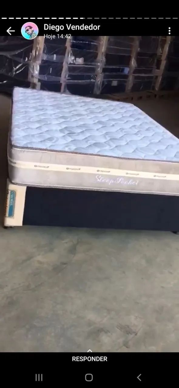 Cama casal com colchão sleep pocket 