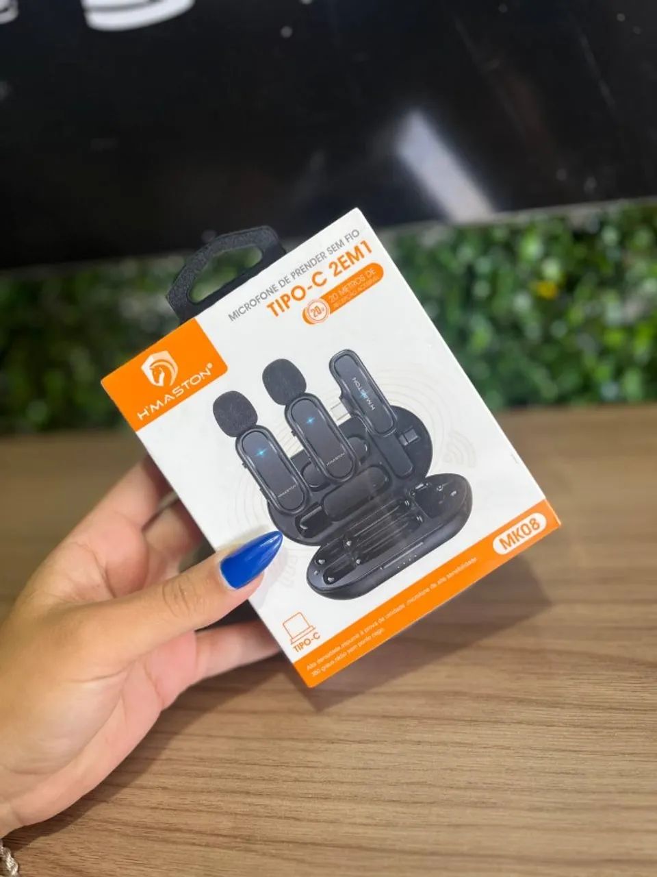 Microfone Lapela Sem Fio Hmaston - Tipo C MK08