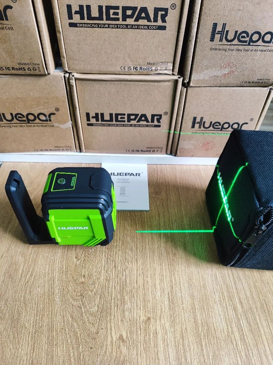 Nível A Laser Huepar Osram 2 linhas Verdes 30M<br> - Foto 4