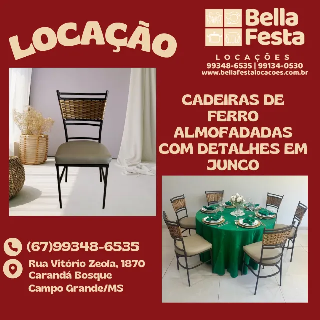 Locamos Cadeira de Ferro para Festas e Eventos