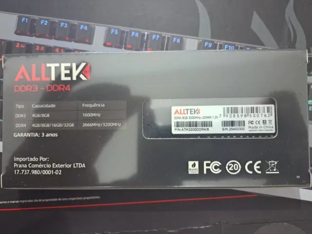 MEMORIA RAM DESKTOP 8GB DDR4 3200mhz ALLTEK