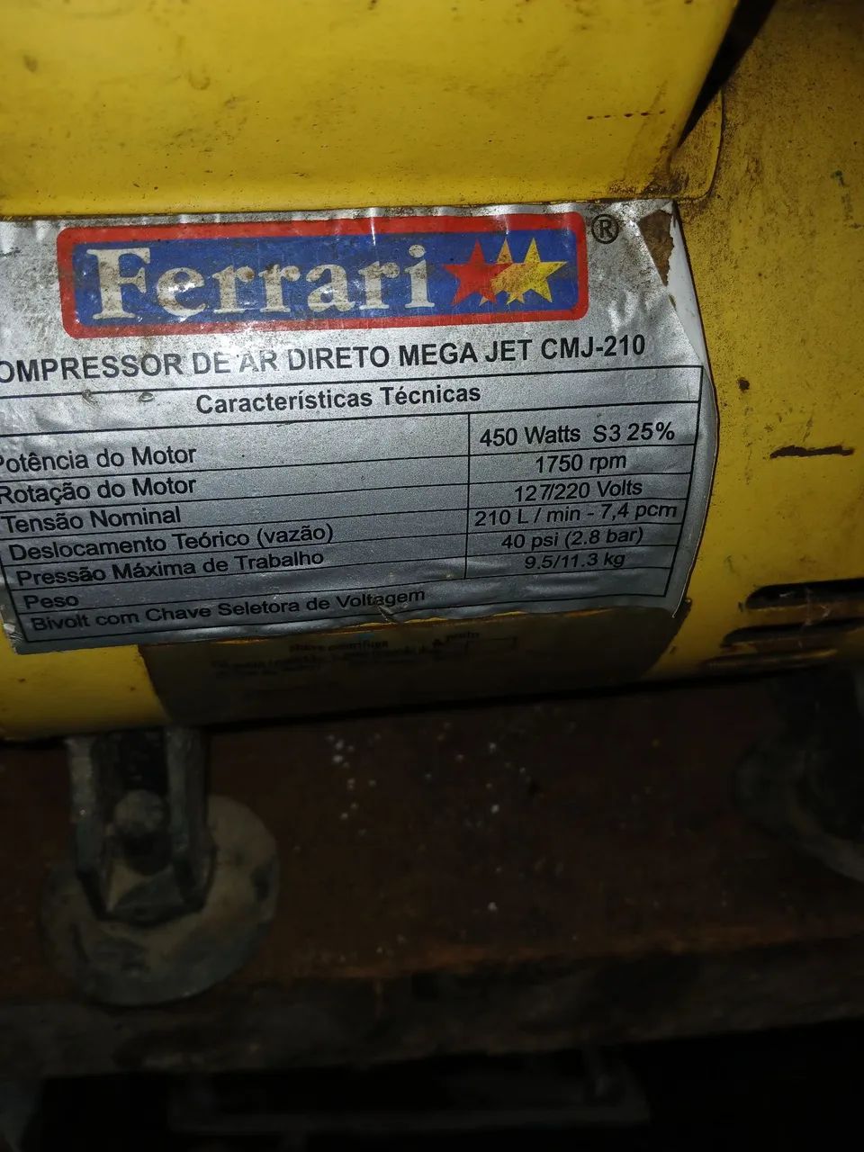 Compressor de Ar Direto Ferrari Mega Jet CMJ-210 - Foto 2