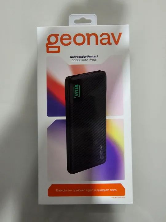 Carregador Portátil 10000 mAh preto Geonav