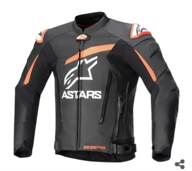  Jaqueta de couro Alpinestars GP PLUS V4 Preto/vermelho/ branco 3G - Foto 2