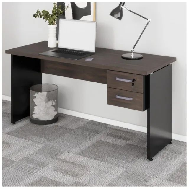 Mesa Para Escritório Gaveteiro Integrado Visual Sofisticado 23473 - Foto 2