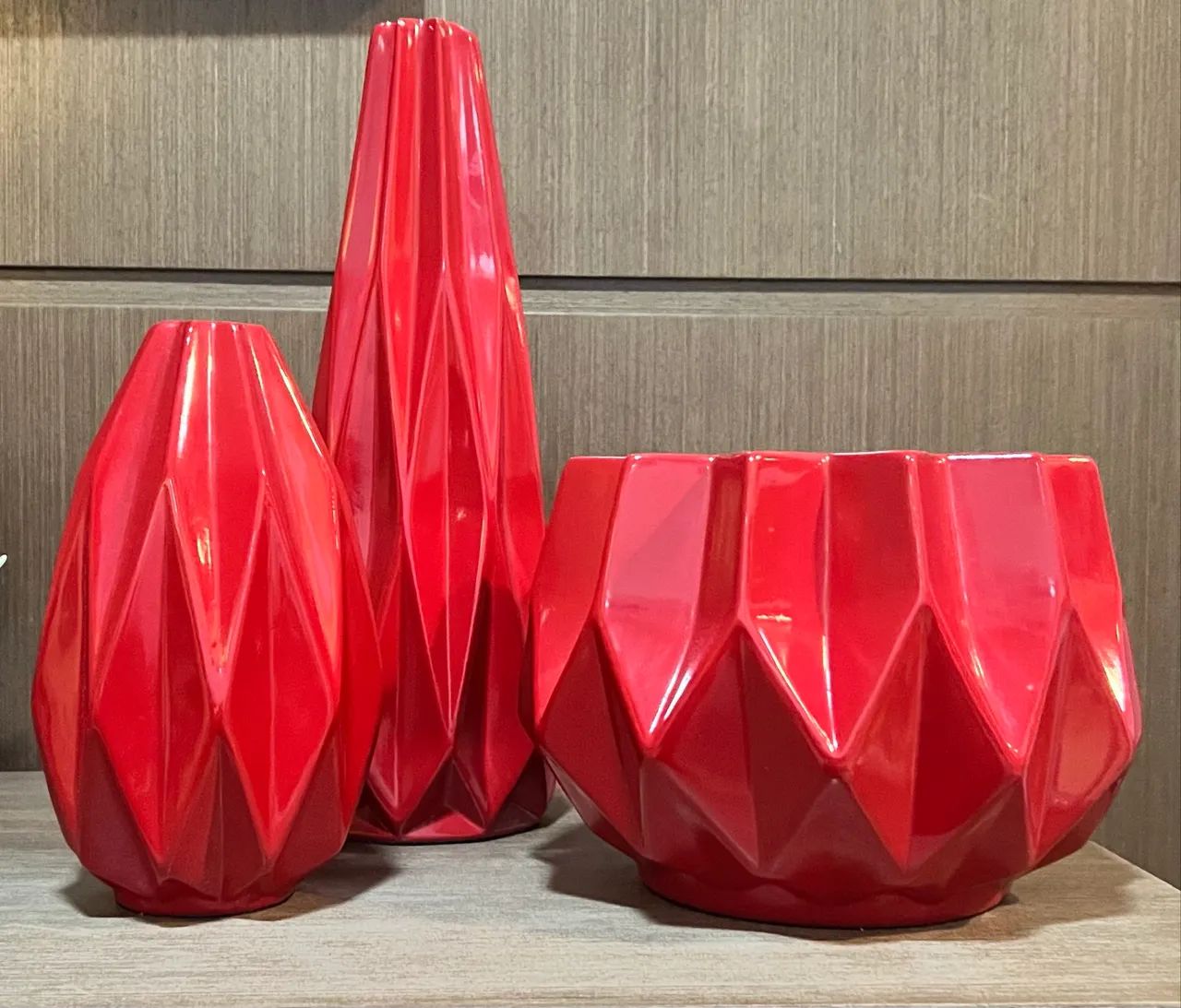Kit 3 vasos de cerâmica 