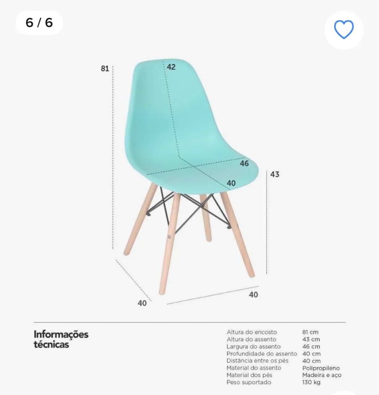 Cadeira  Eames Eiffel Originais -  4 Peças - Foto 4